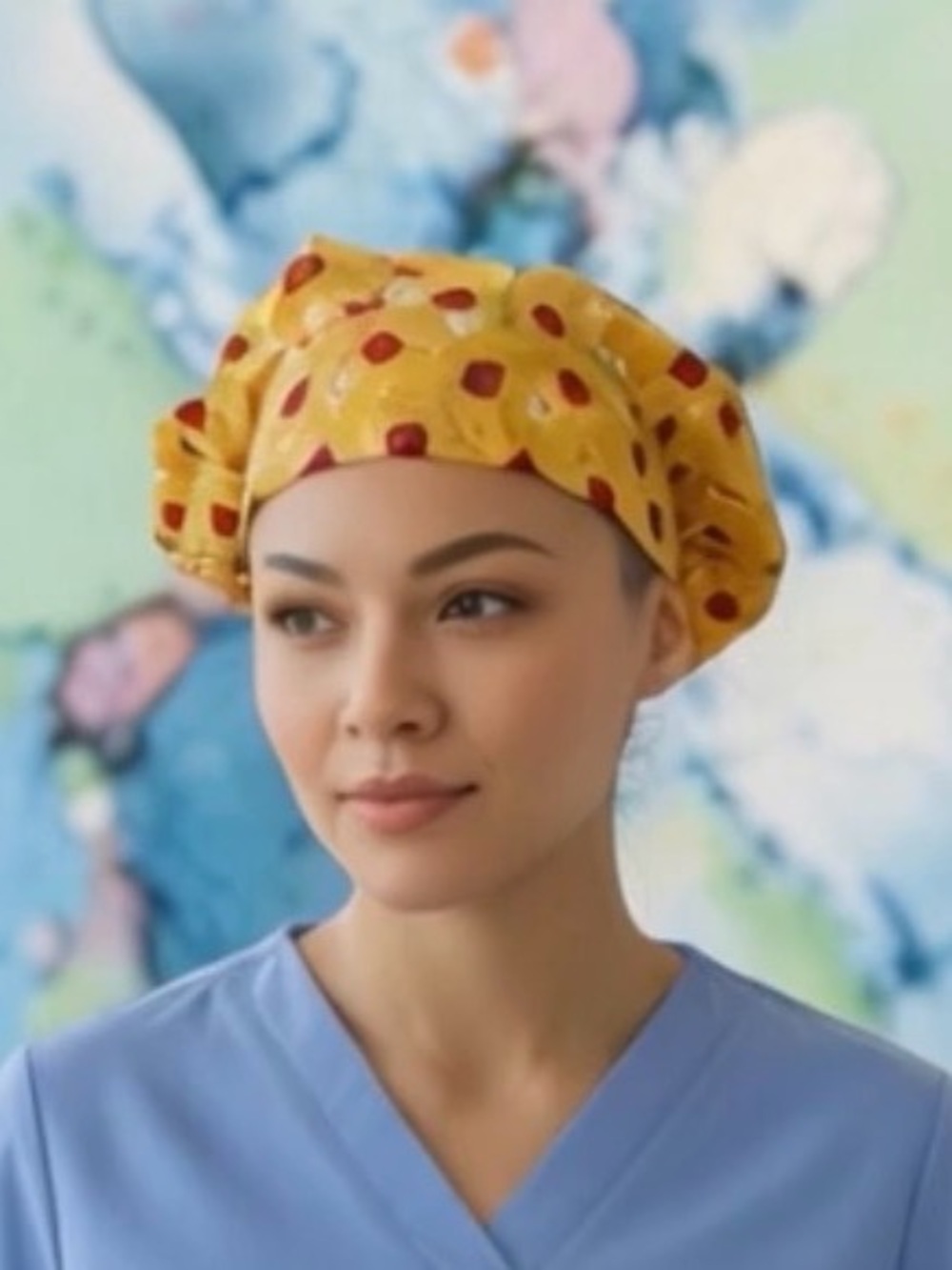 Lady Bug Handmade Scrub Cap | Fun Pattern Bouffant Hat
